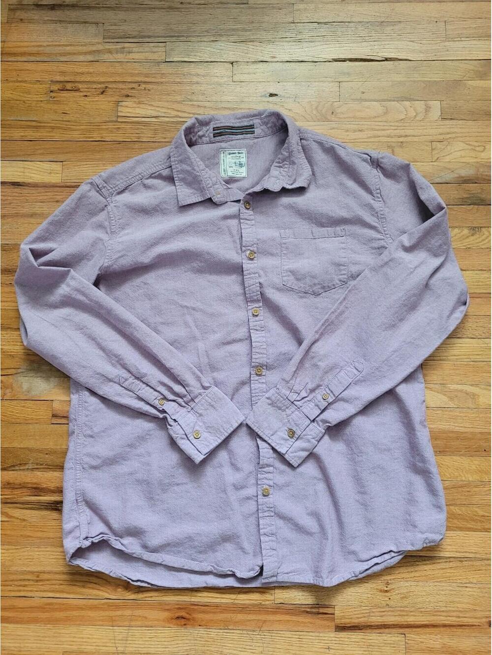 Colours by Alexander Julian Men’s 2XL Purple Button Down Dress Organic Cotton